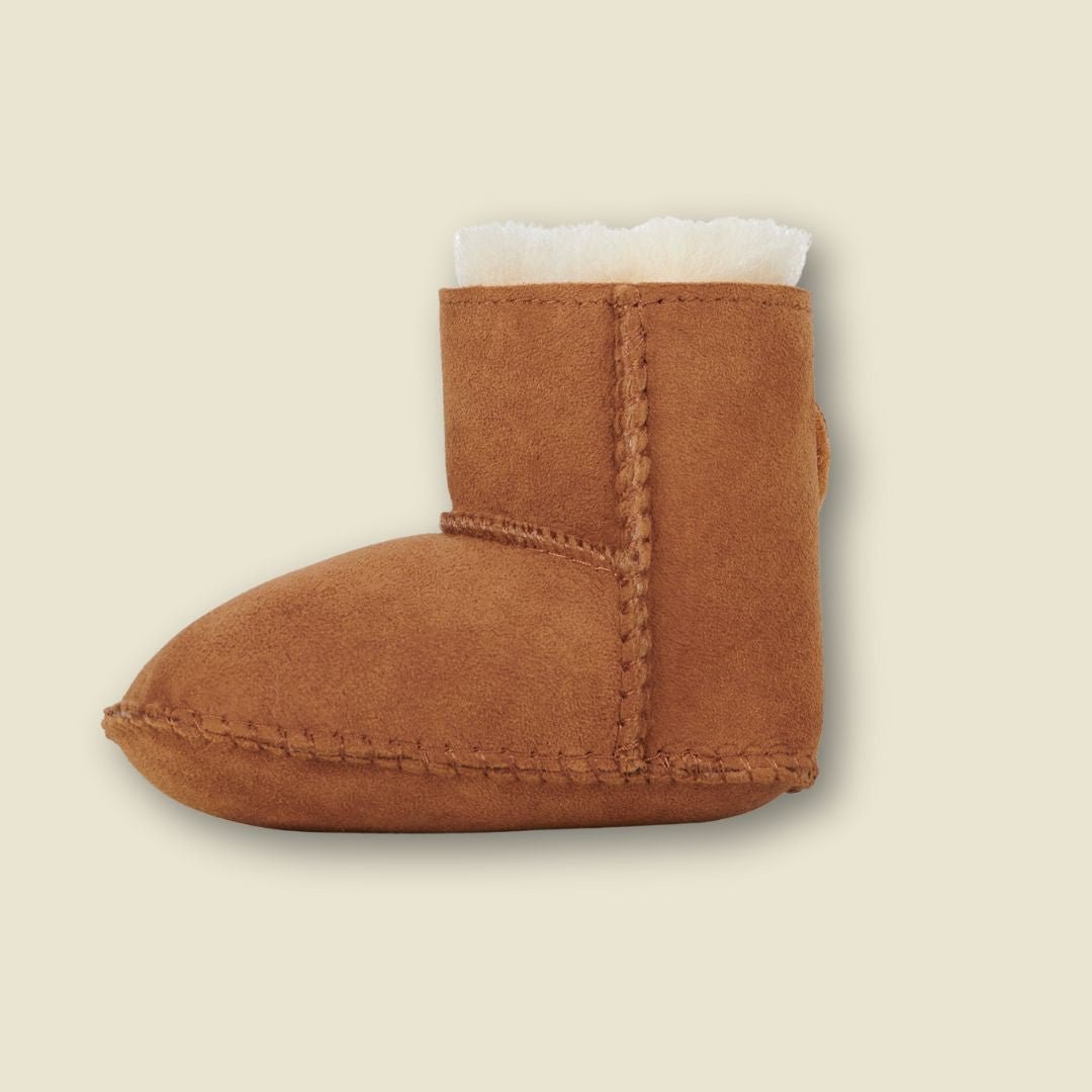 Collection of Bottines chaudes en suède et laine de mérinos pour bébé - Chestnut - Timininous in a gallery layout
