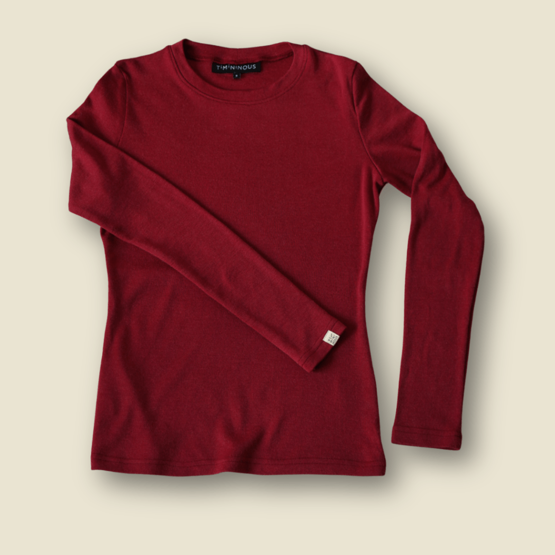 Collection of Chandail thermique en laine de mérinos pour adulte - Rubis - Timininous in a gallery layout
