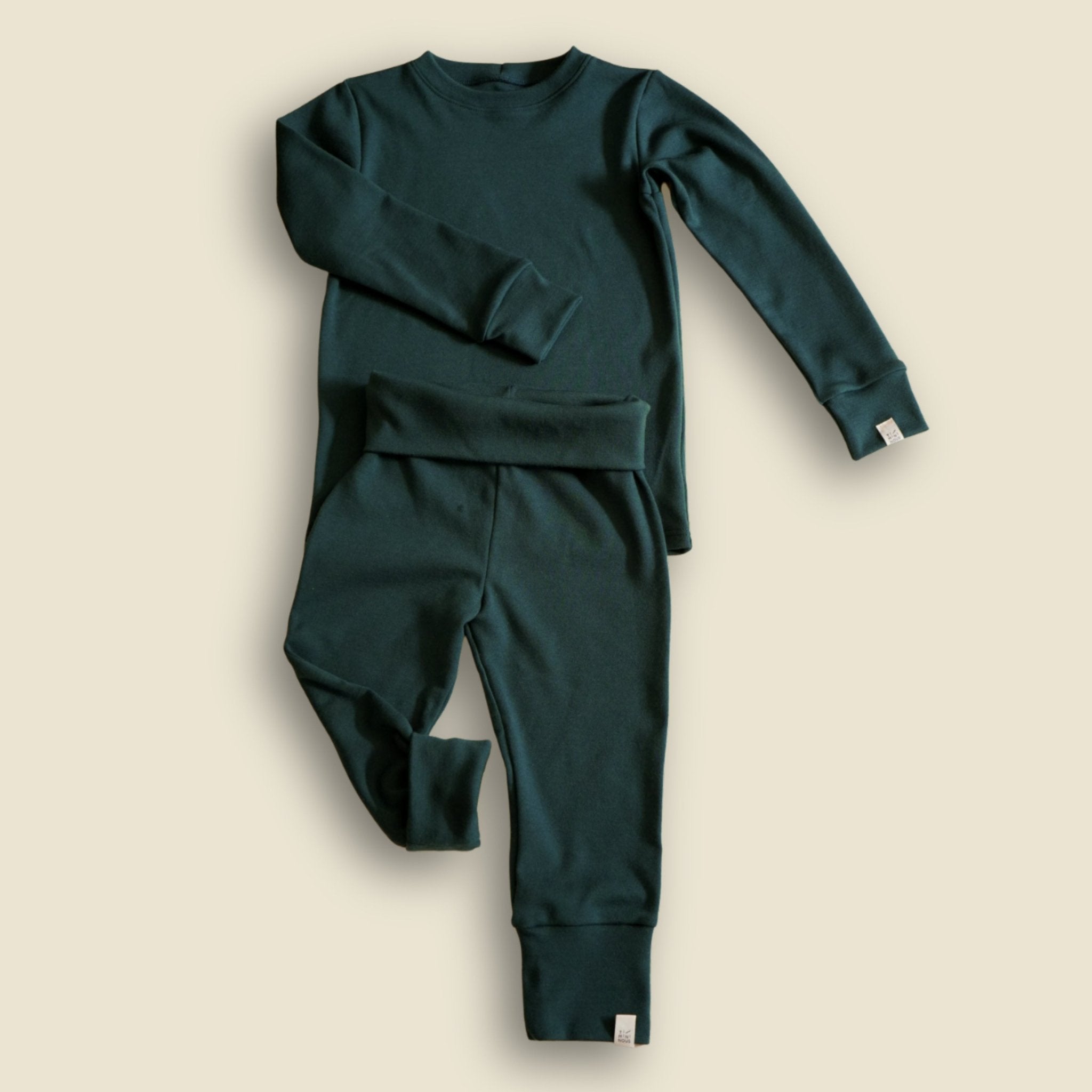 Collection of Ensemble thermique évolutif en laine de mérinos - Édition limitée - Forêt - Timininous in a gallery layout