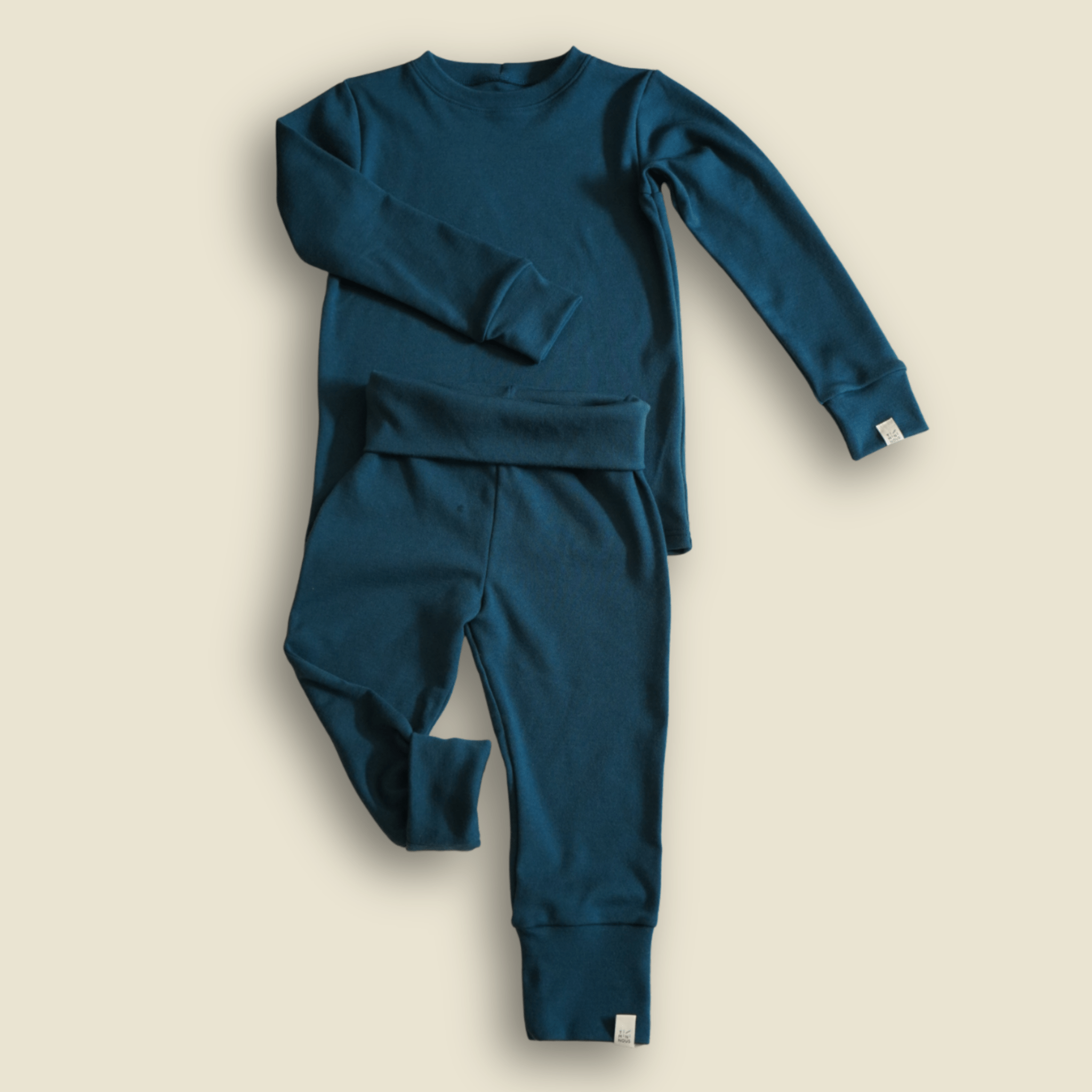 Collection of Ensemble thermique évolutif en laine de mérinos - Édition limitée - Sarcelle - Timininous in a gallery layout