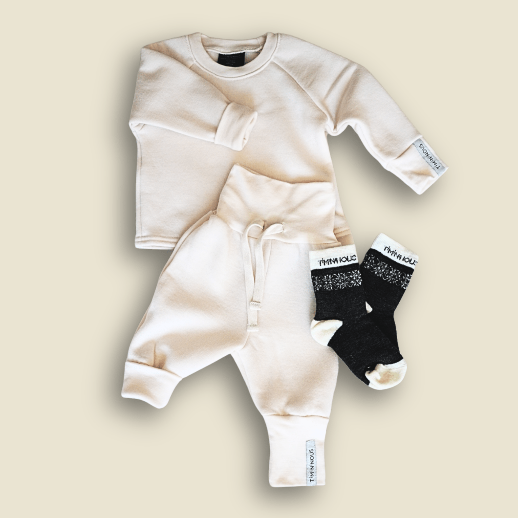 Collection of Kit - Ensemble évolutif en molleton et bas en laine de mérinos - Coquillage - Timininous in a gallery layout