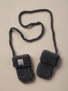 Mitaines tricotées à la main en laine de mérinos pour bébé - Charcoal - Timininous